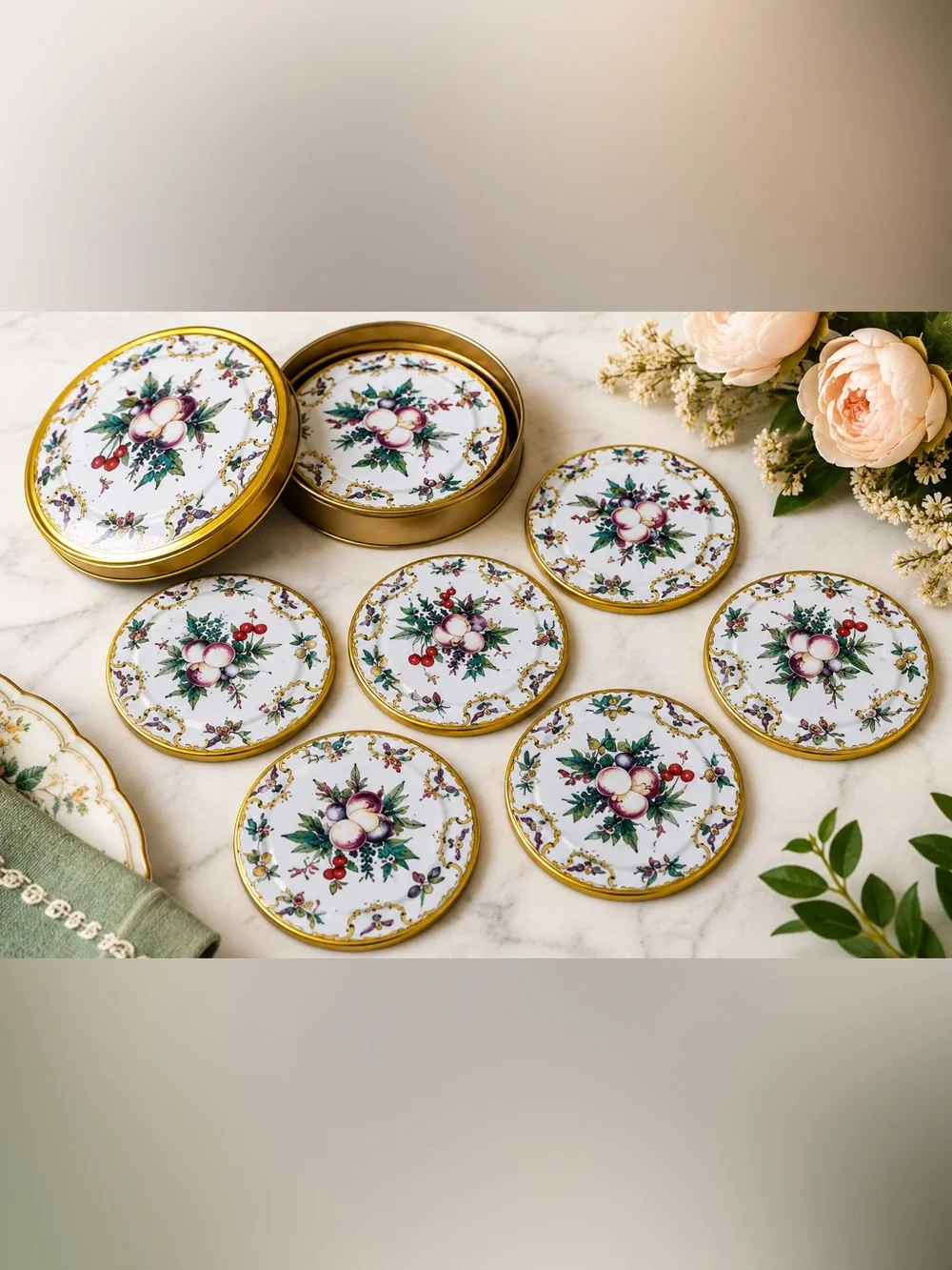 MMA Metropolitan Museum of Art Duke of Gloucester Coasters Set of 12 Tin Case